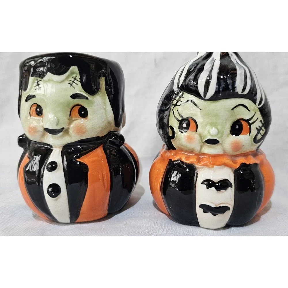 Johanna Parker Frankenstein Couple ~ Salt & Pepper Set Halloween Cute